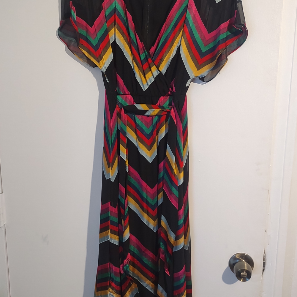 Multicolor Chevron Pattern Dress